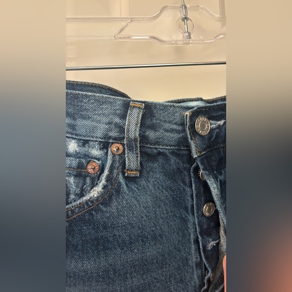 AGOLDE Parker 100% Regenerative Cotton Denim Cutoff Shorts, Size 25 - Picture 6 of 15